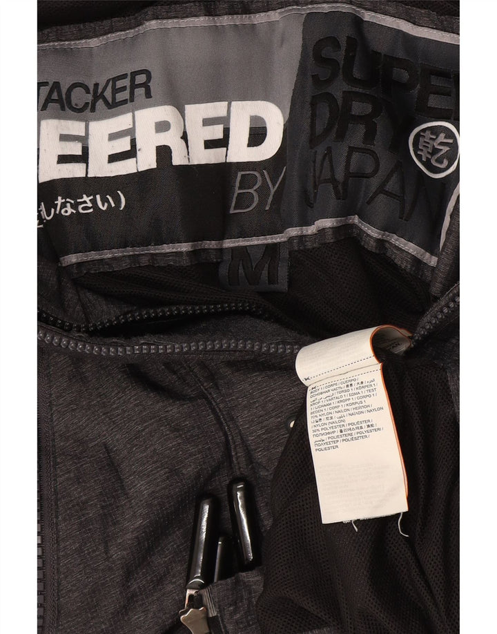 Superdry Womens Rain Jacket UK 14 Medium Grey Nylon