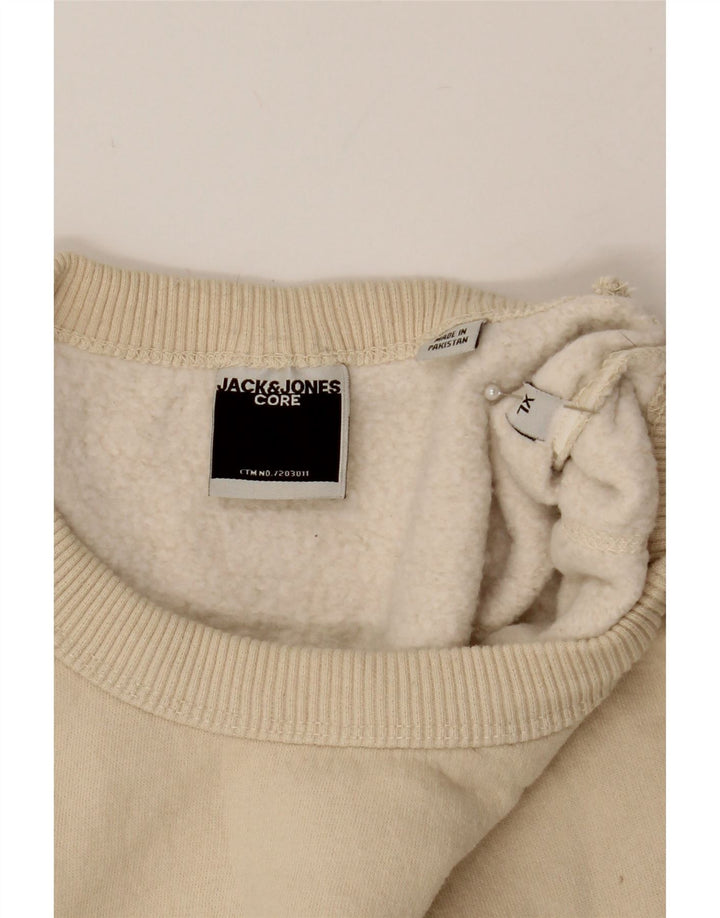 JACK & JONES Mens Sweatshirt Jumper XL Beige Cotton Vintage Jack & Jones and Second-Hand Jack & Jones from Messina Hembry 