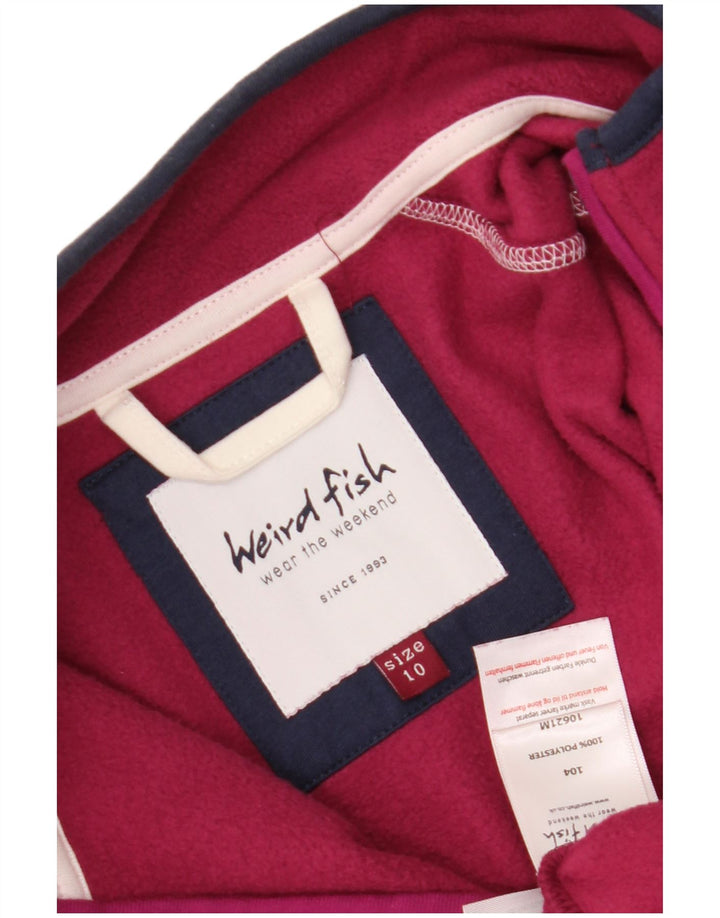 Weird Fish Womens Fleece Jacket UK 10 Small Burgundy Polyester