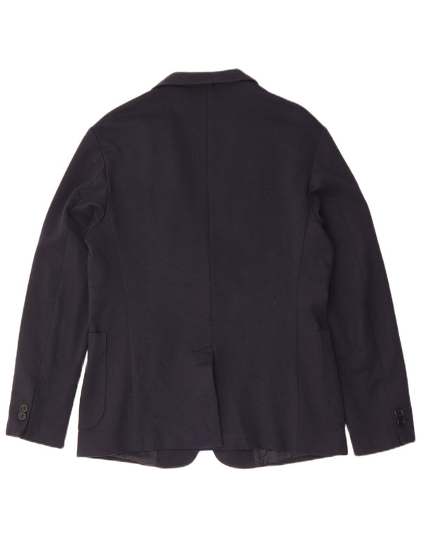 Zara Mens 2 Button Blazer Jacket UK 40 Large Navy Blue