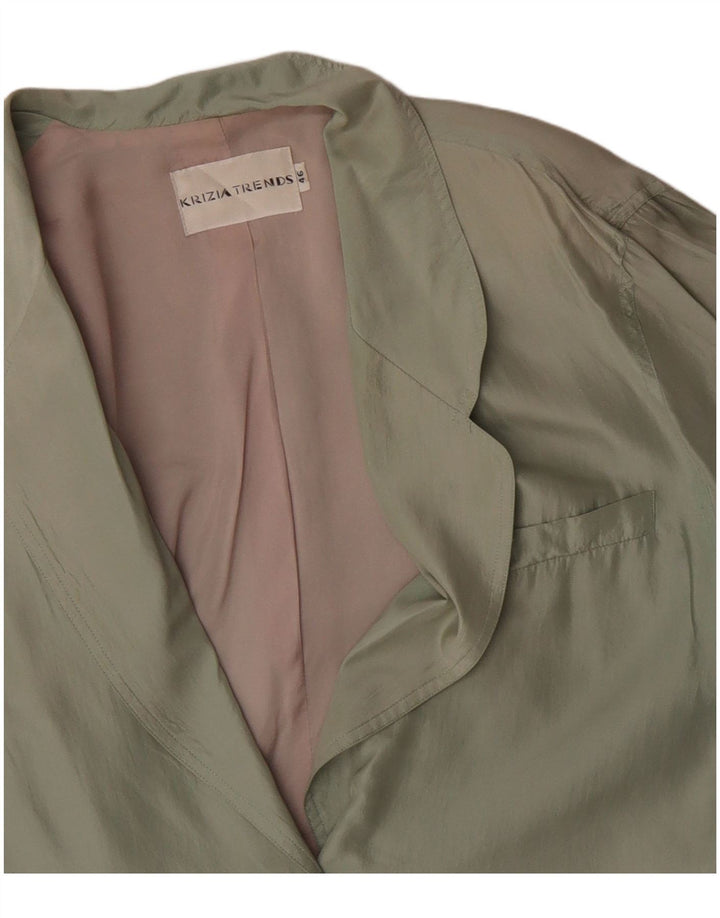 KRIZIA Womens 2 Button Blazer Jacket IT 46 Large Green