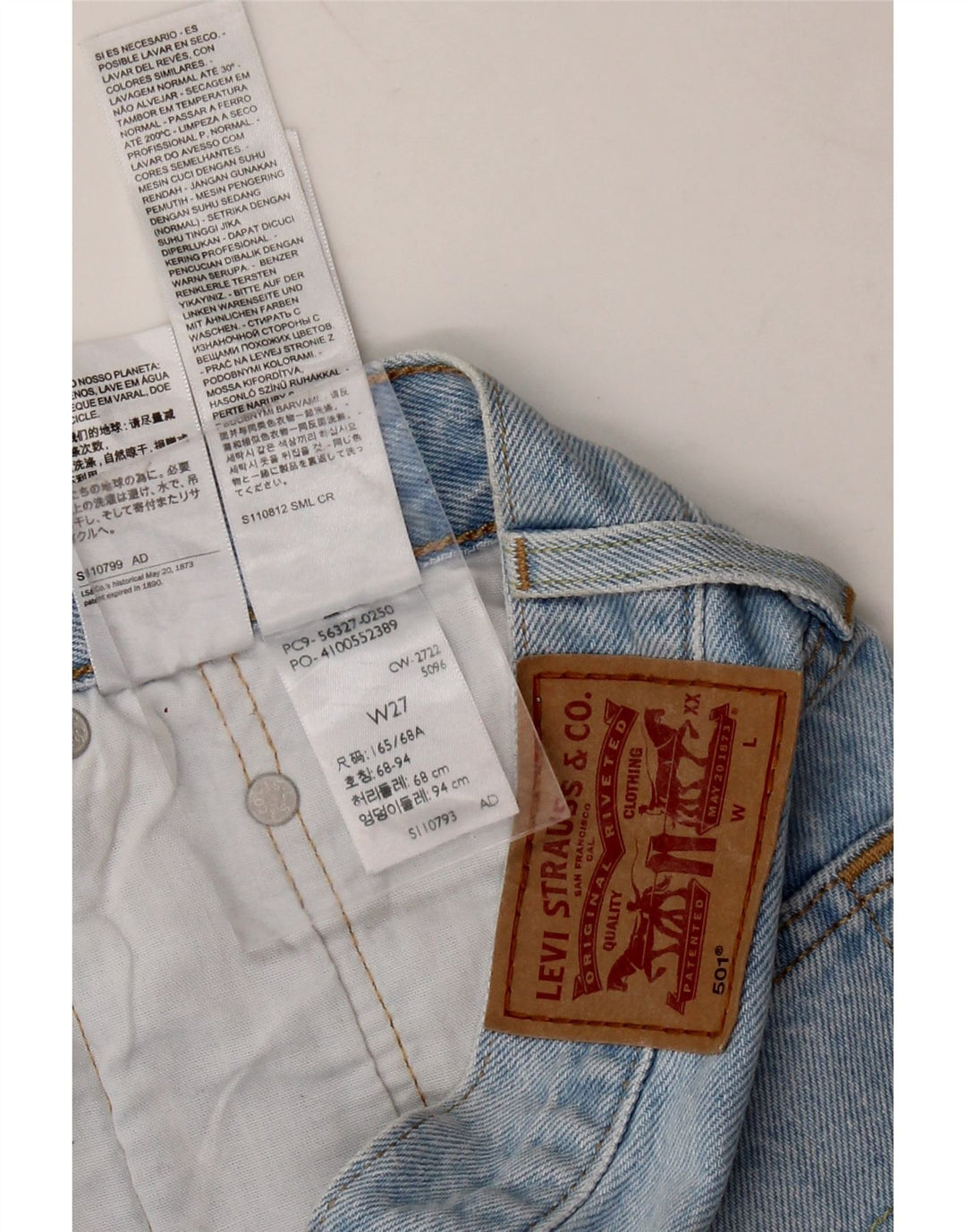 LEVI'S Womens 501 Distressed Denim Shorts W27 Small  Blue Cotton