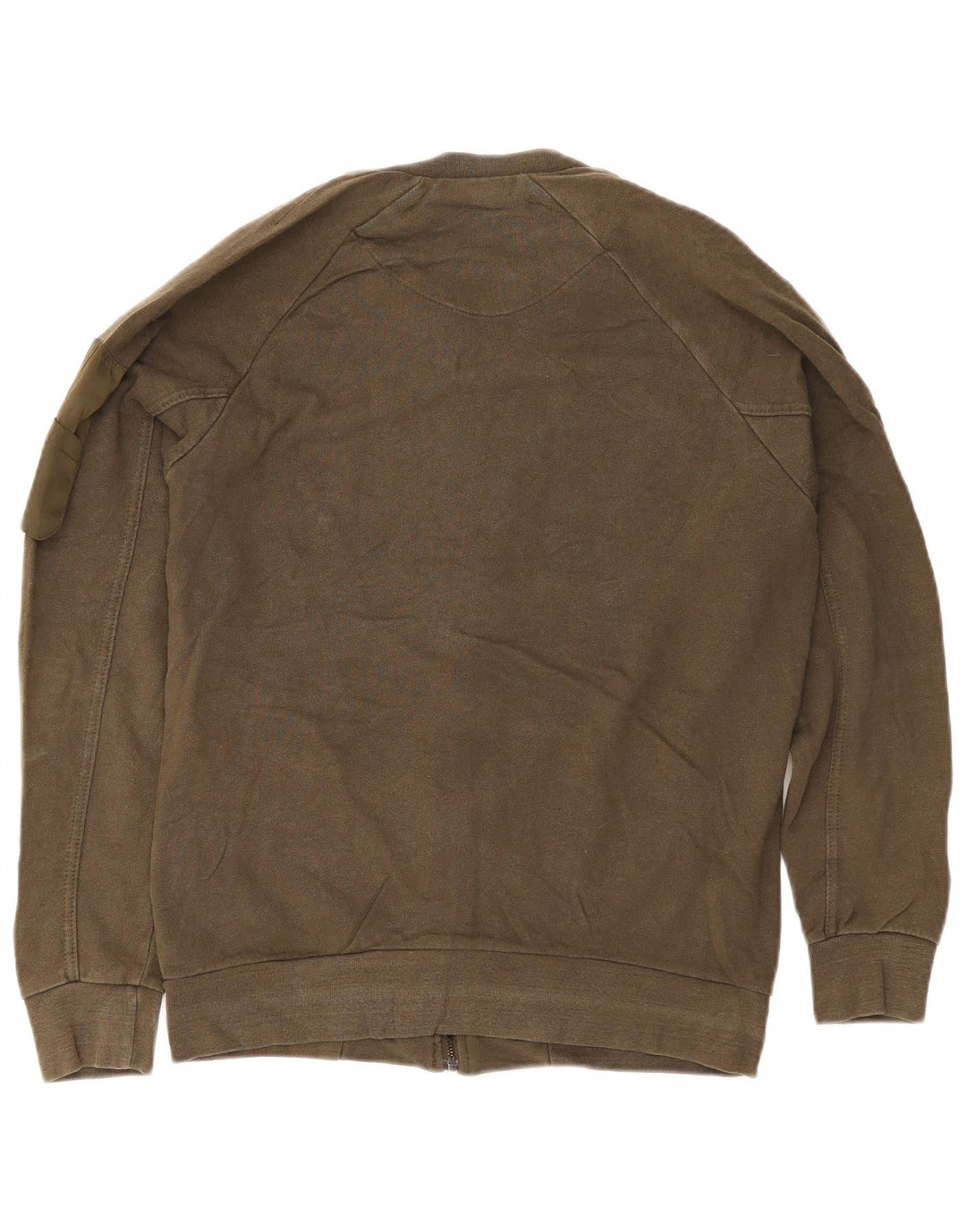 Zara Mens Tracksuit Top Jacket Large Khaki Cotton