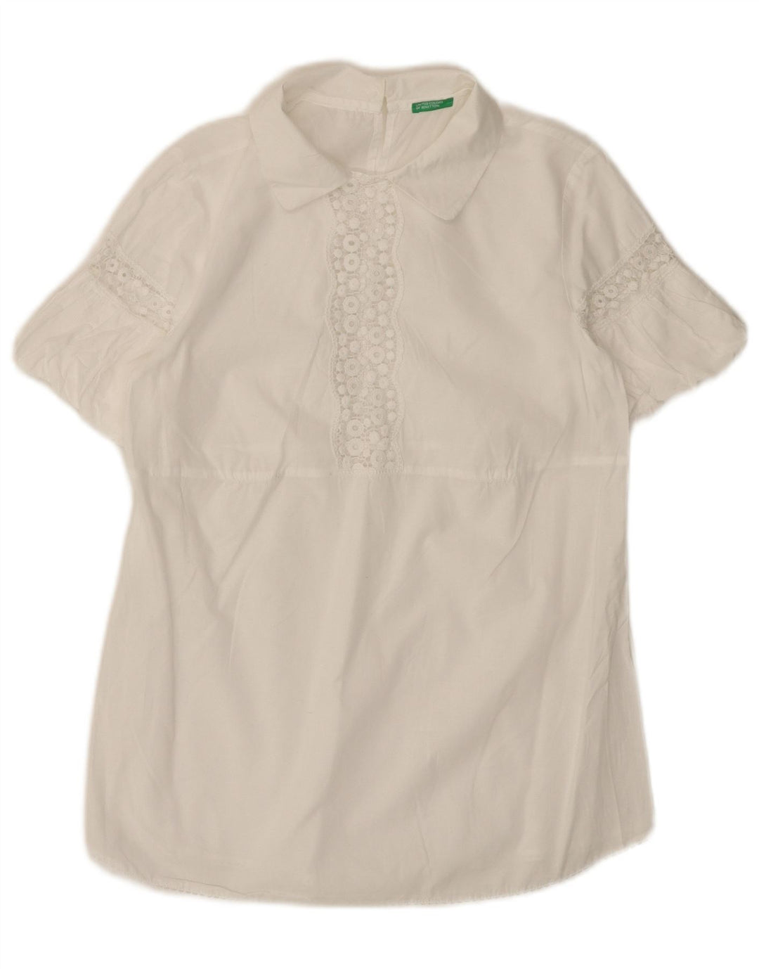 BENETTON Womens Blouse Top UK 12 Medium White