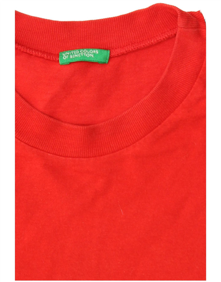 BENETTON Mens Graphic T-Shirt Top Medium Red