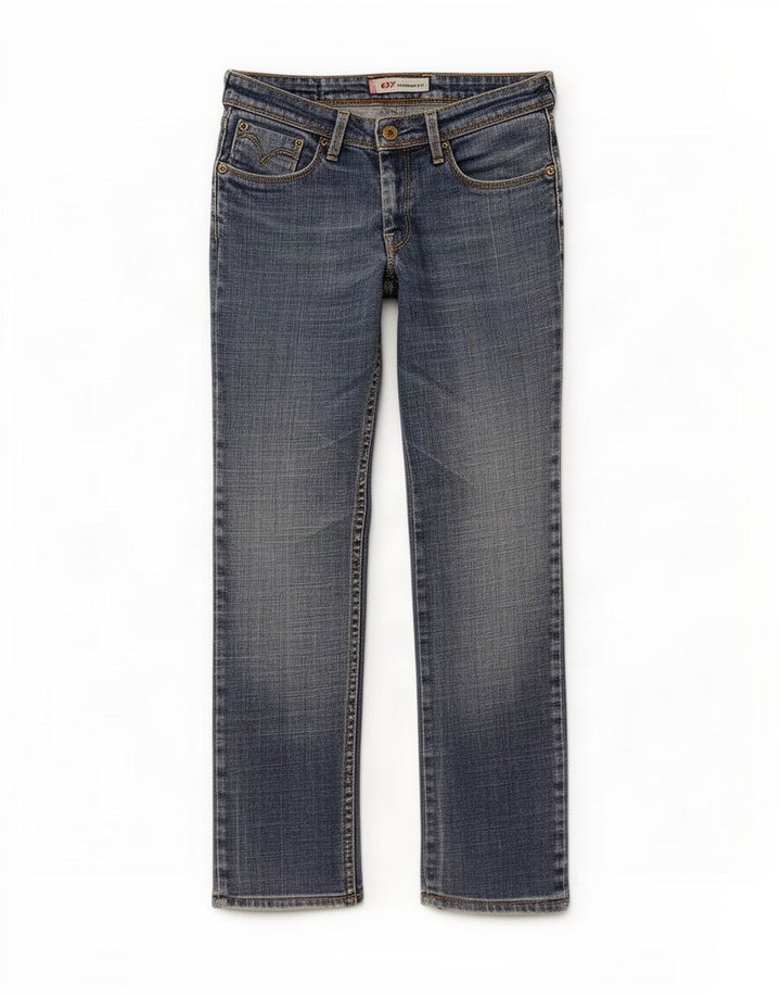 Levi's Womens 627 Straight Jeans W28 L28 Blue Cotton