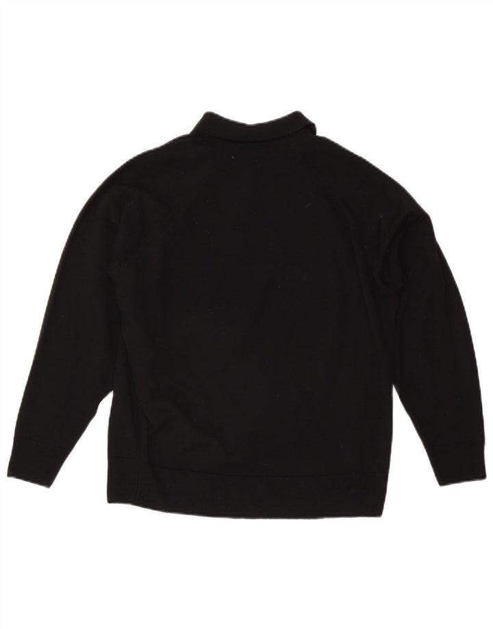 CZARINA Womens Polo Neck Jumper Sweater UK 16 Large Black Wool