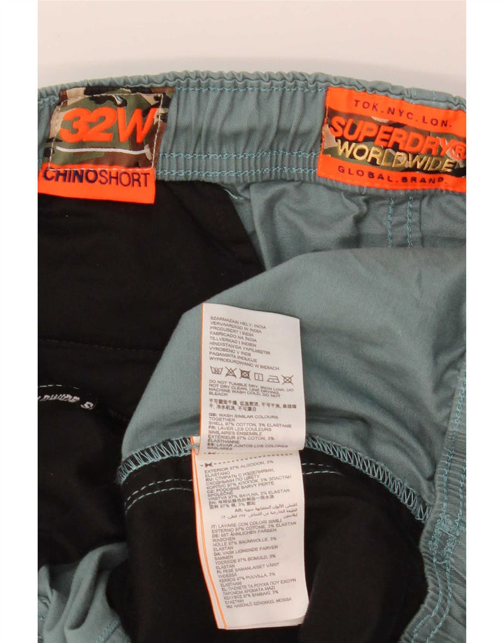 Superdry Mens Chino Shorts W32 Medium Green Cotton