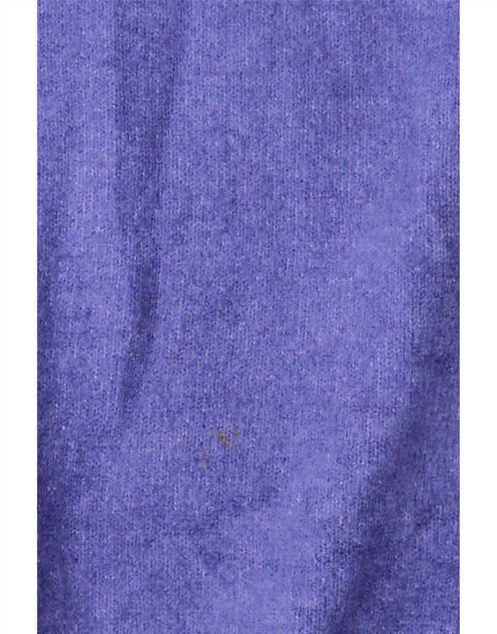 Zara Womens Oversized Roll Neck Jumper Sweater UK 14 Medium Blue Acrylic