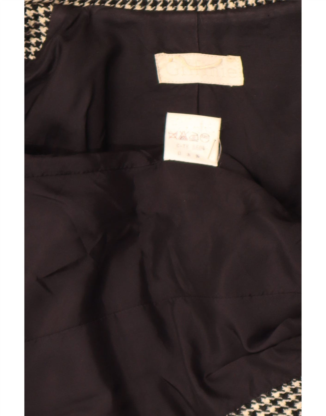 Griffe Womens 4 Button Blazer Jacket UK 10 Small Black Houndstooth