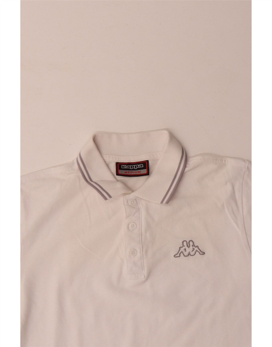 KAPPA Mens Polo Shirt Medium White Cotton