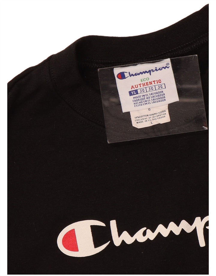 Champion Boys Graphic Sweatshirt Jumper 11-12 Years Large Black Sports