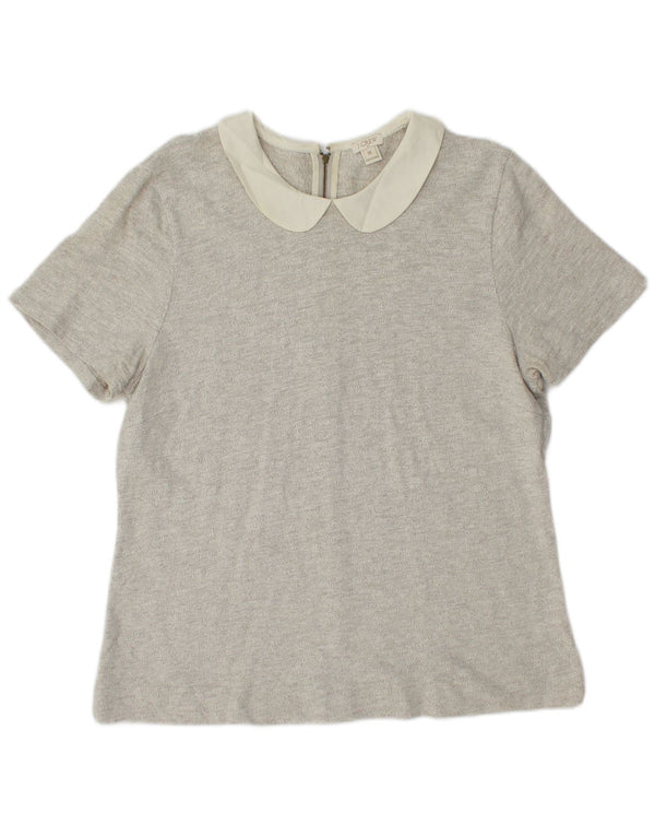 J. CREW Womens Blouse Top UK 18 XL Grey Cotton