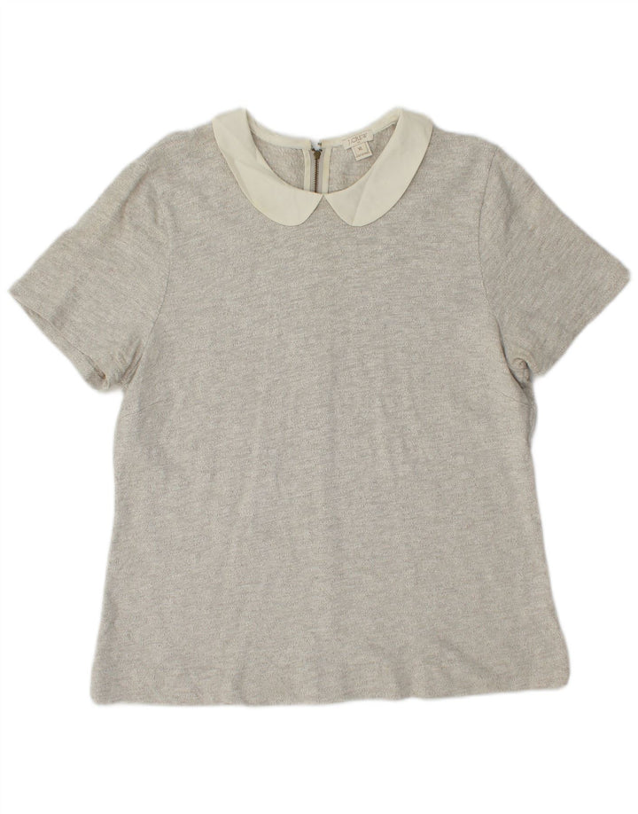 J. CREW Womens Blouse Top UK 18 XL Grey Cotton