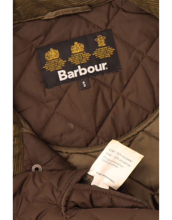 Barbour Mens Quilted Jacket UK 36 Small Brown Polyester