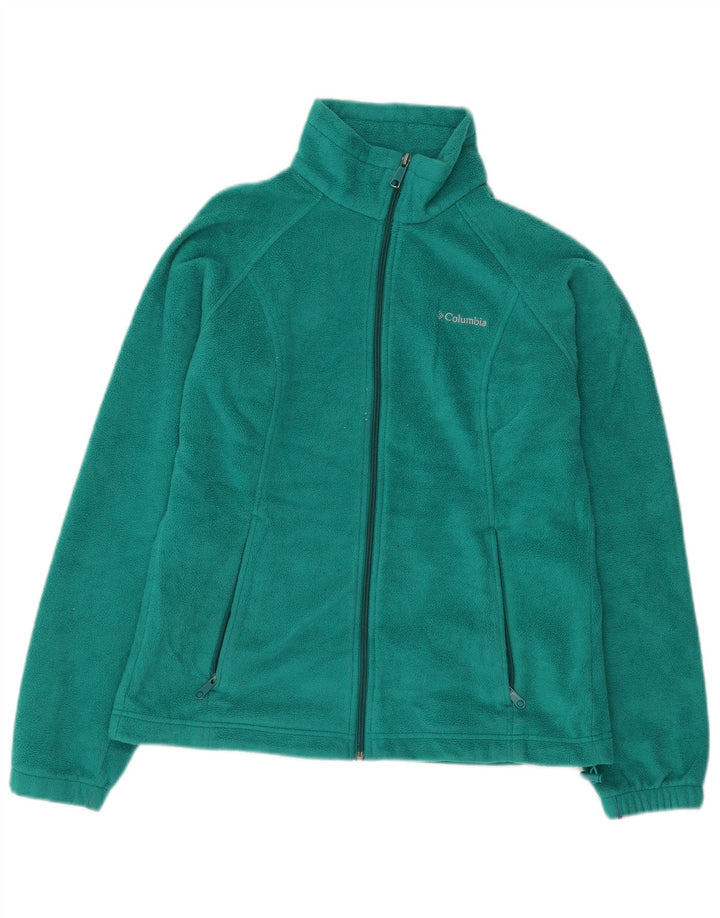 COLUMBIA Womens Fleece Jacket UK 14 Medium Green Polyester