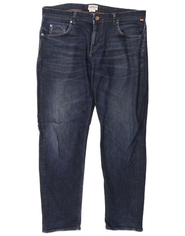 Timberland Mens Tapered Jeans W36 L32 Navy Blue Cotton