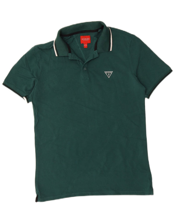 Guess Mens Polo Shirt Small Green Cotton