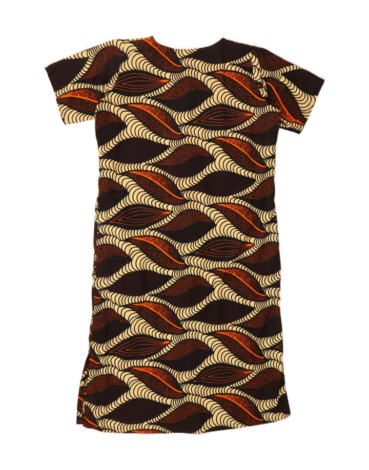 VINTAGE Womens Abstract Pattern Shift Dress UK 18 XL Brown Vintage Vintage and Second-Hand Vintage from Messina Hembry 