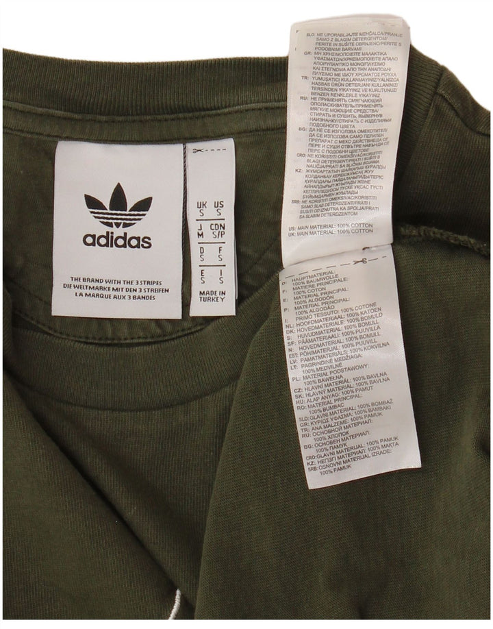 ADIDAS Mens Graphic T-Shirt Top Small Khaki Cotton