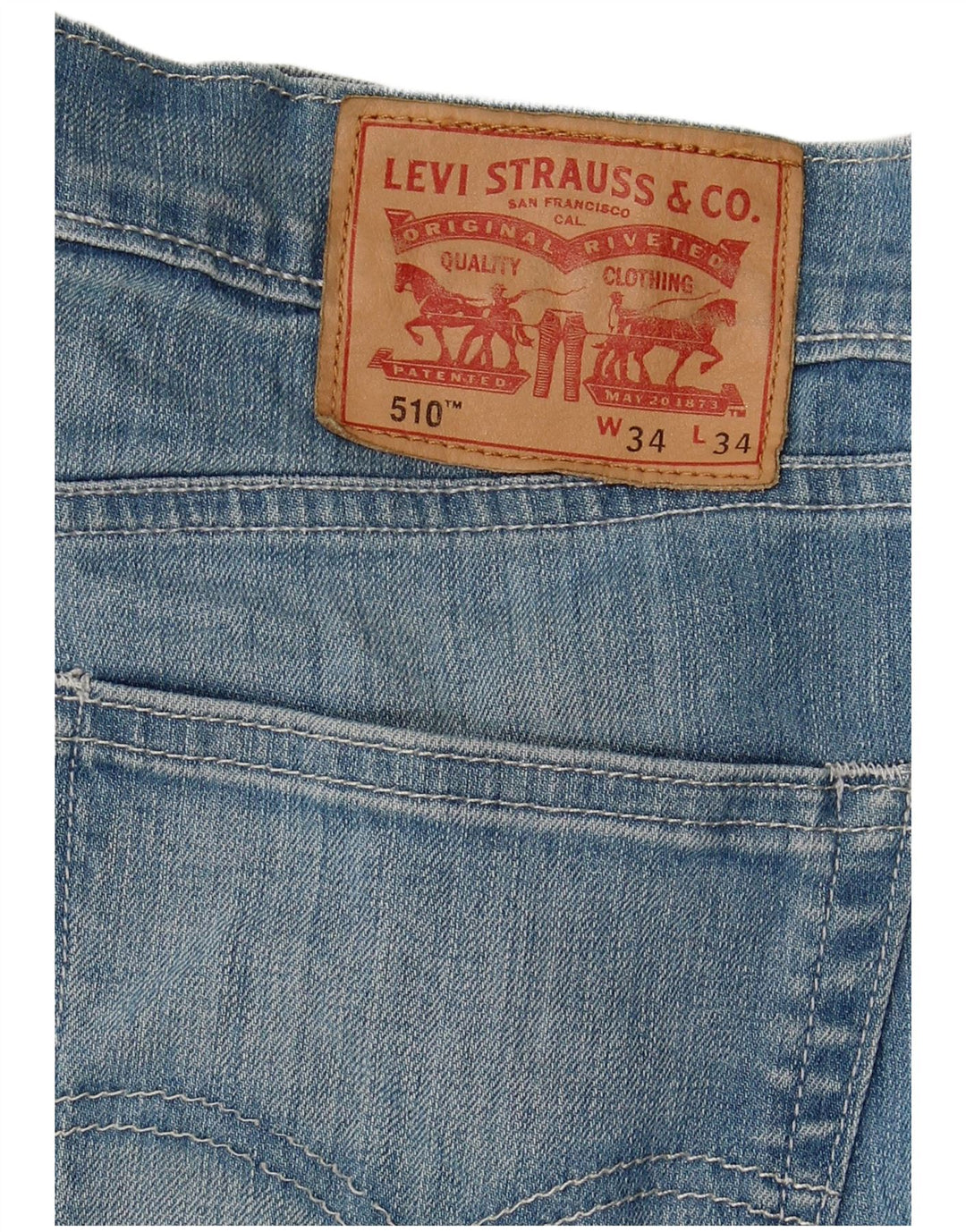 LEVI'S Mens 510 Skinny Jeans W34 L34  Blue Cotton