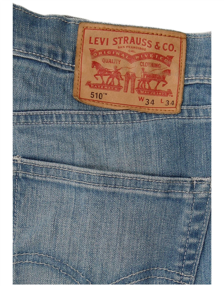 LEVI'S Mens 510 Skinny Jeans W34 L34  Blue Cotton