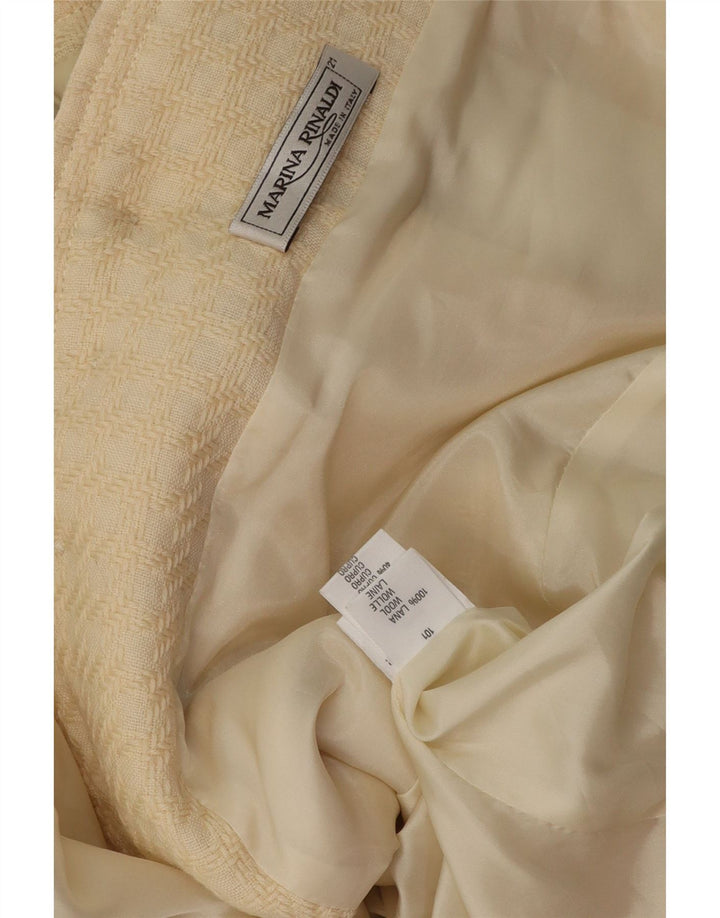 MARINA RINALDI Womens 5 Button Blazer Jacket Size 21 Medium Off White Wool