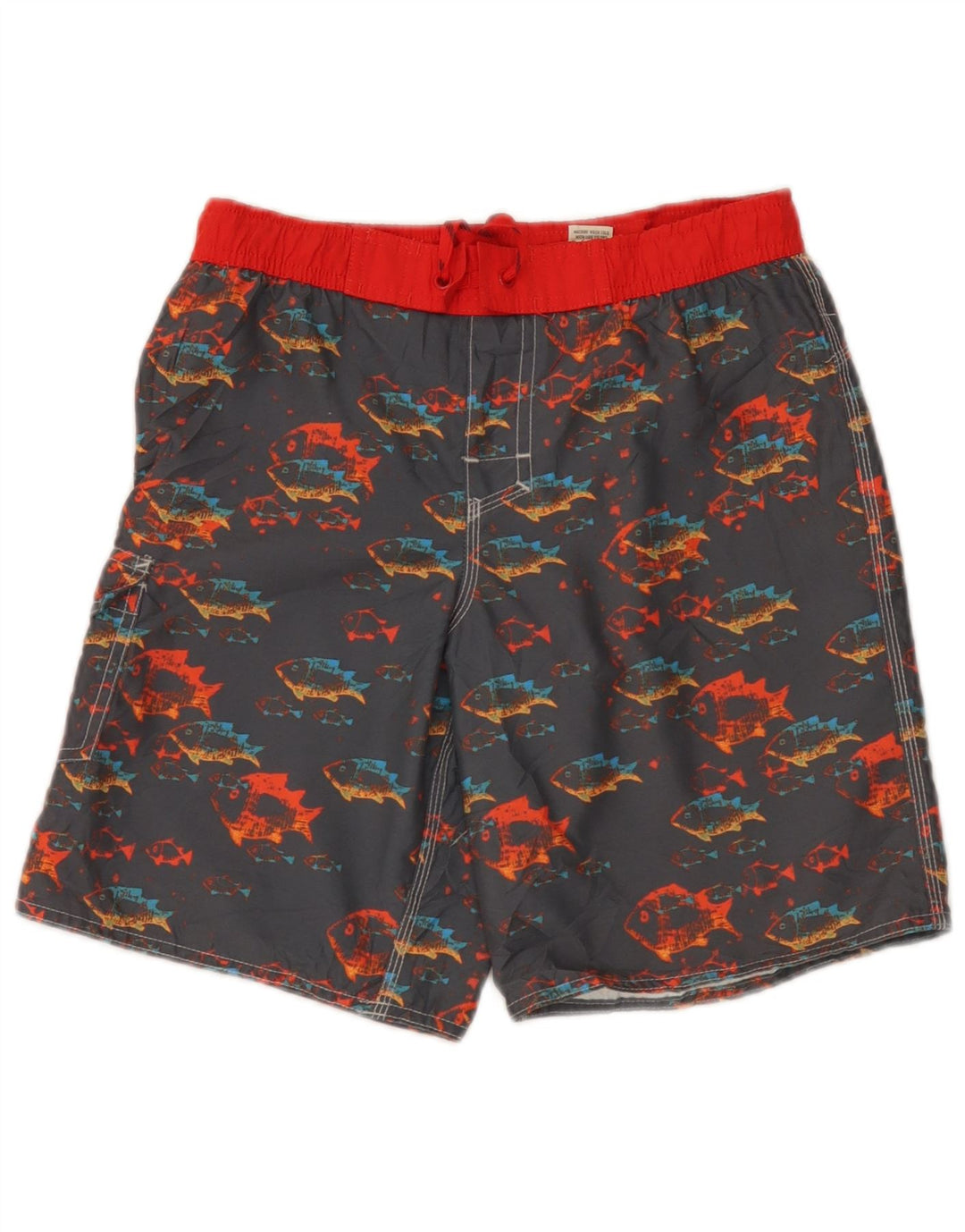 L.L.Bean Boys Graphic Swimming Shorts 9-10 Years  Grey Polyester