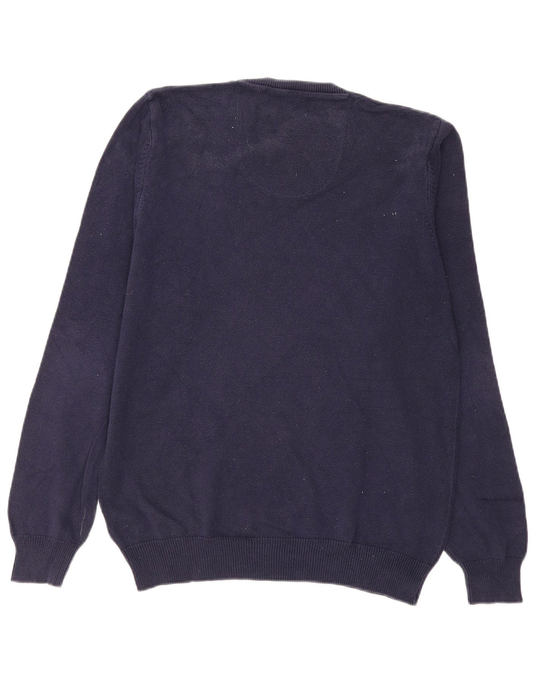 Marks & Spencer Mens V-Neck Jumper Sweater Medium Navy Blue Cotton