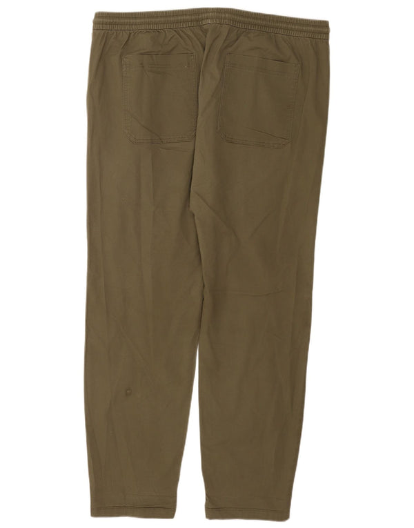 Marks & Spencer Mens Tapered Trousers XL W38 L29 Khaki Cotton