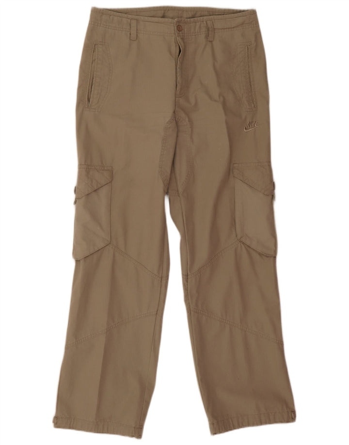 Nike Mens Straight Cargo Trousers Small W30 L30 Beige Cotton