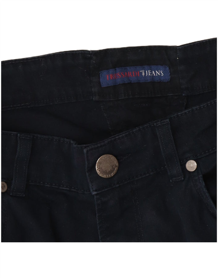 Trussardi Mens Straight Casual Trousers W34 L31 Navy Blue