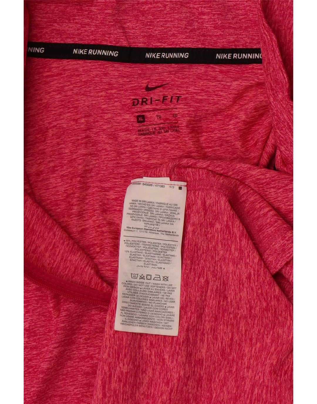 Nike Mens Dri Fit Running Zip Neck Pullover Tracksuit Top XL Pink Flecked