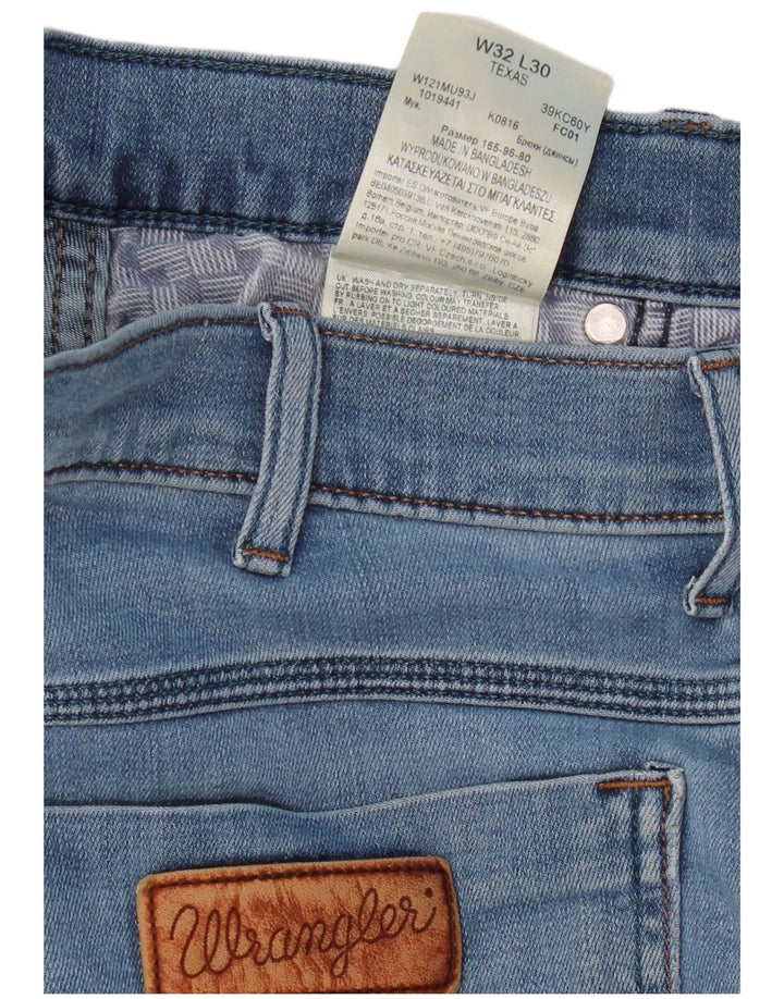 WRANGLER Mens Texas Straight Jeans W32 L30 Blue Cotton