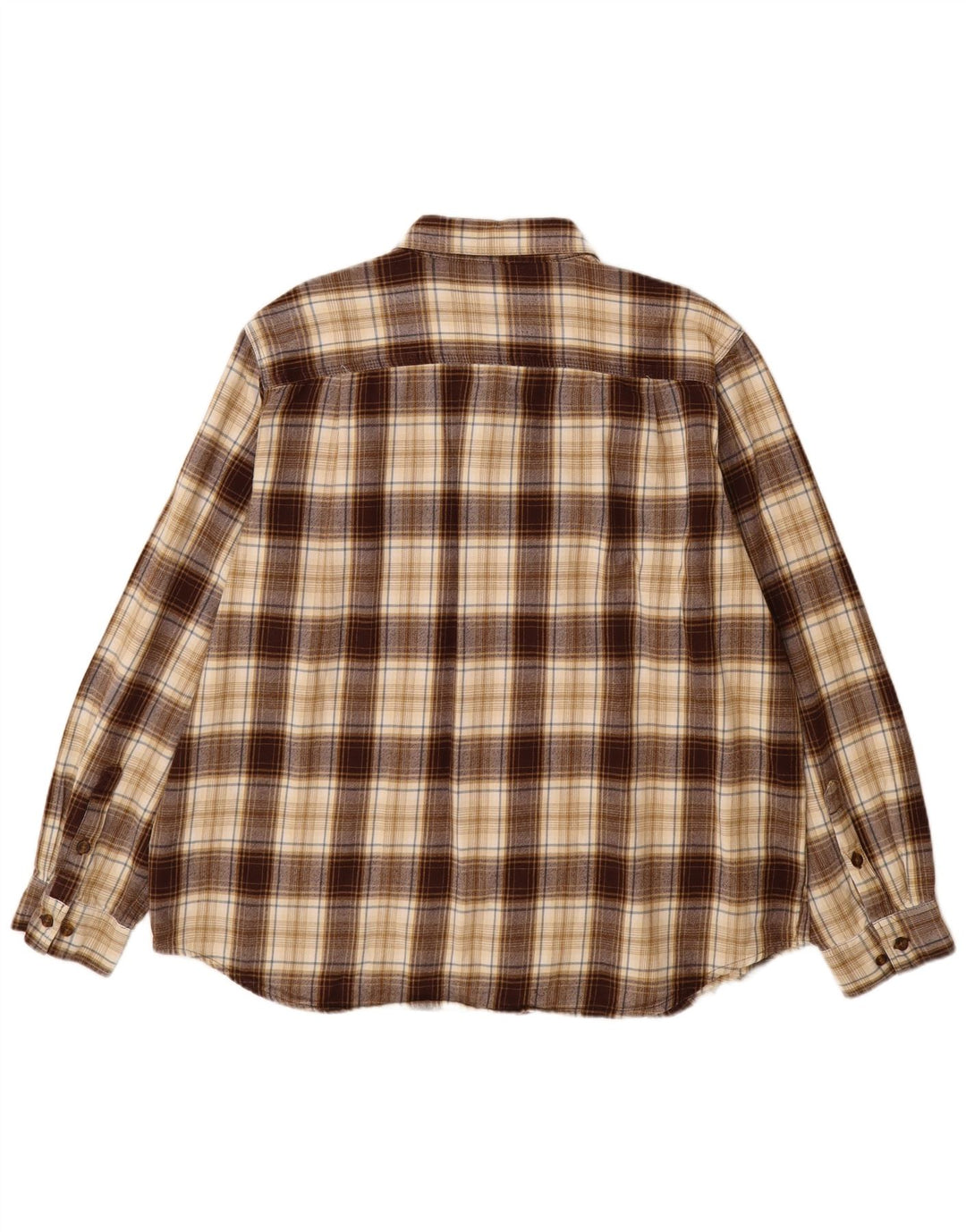 CARHARTT Mens Slim Fit Flannel Shirt 2XL Brown Check Cotton