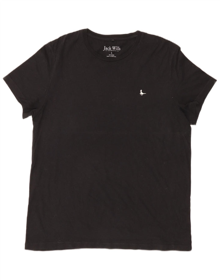 Jack Wills Mens T-Shirt Top Large Black Cotton
