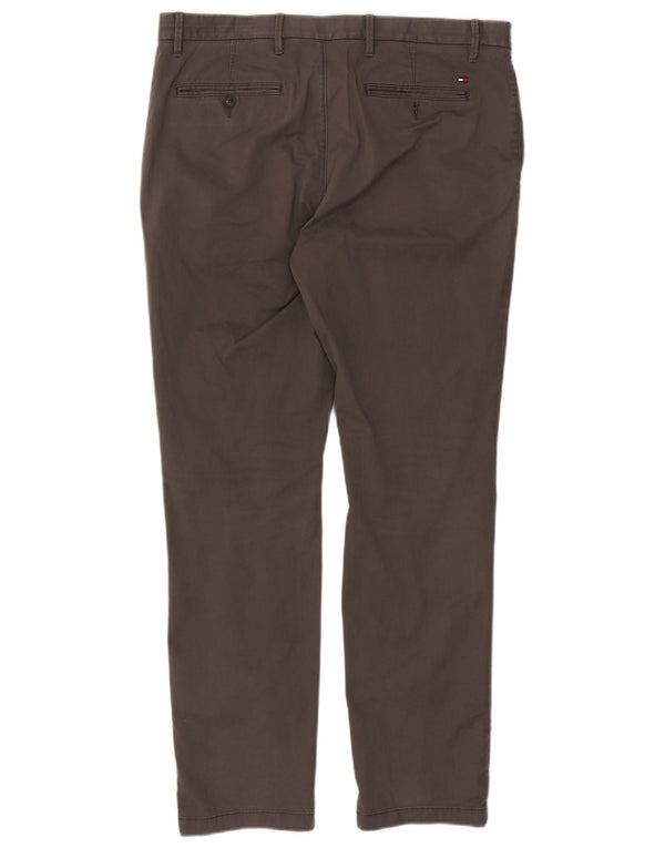 Tommy Hilfiger Mens Straight Chino Trousers W36 L32 Grey Cotton