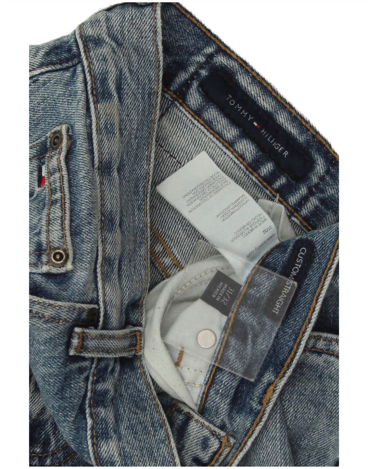 TOMMY HILFIGER Mens Custom Fit Straight Jeans W31 L32 Blue Cotton