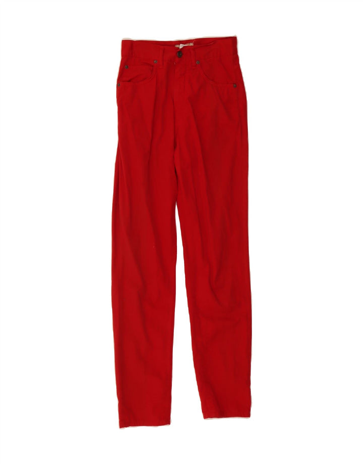 GUESS Womens Slim Casual Trousers W26 L29 Red Vintage Guess and Second-Hand Guess from Messina Hembry 