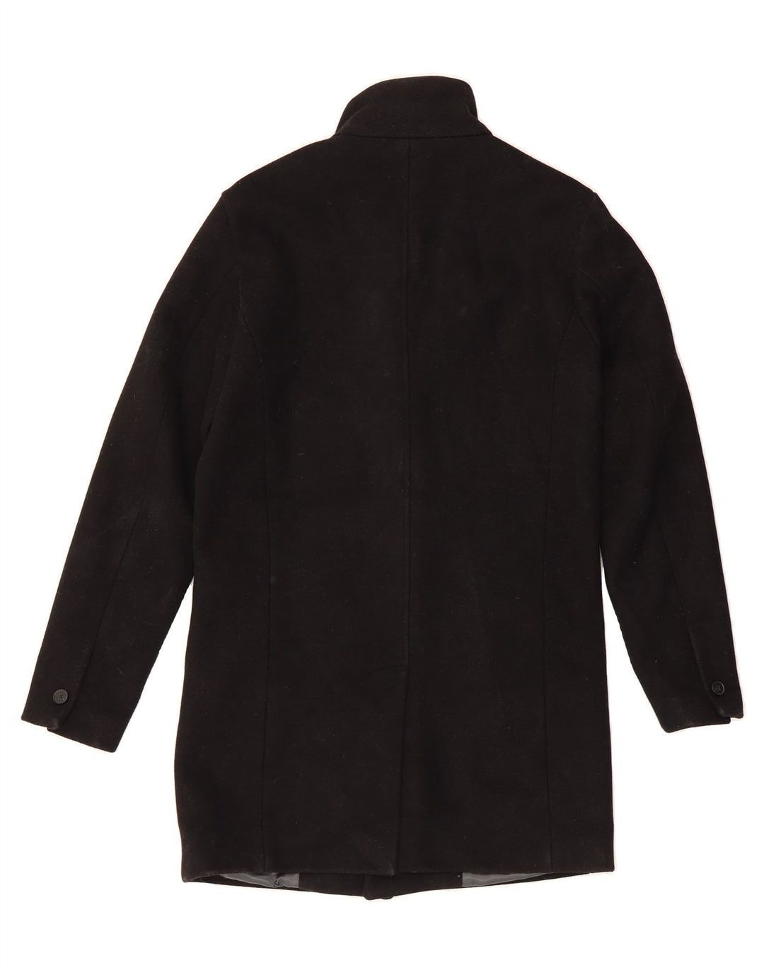 JACK & JONES Mens Long Sleeve Overcoat UK 36 Small Black Classic Vintage Jack & Jones and Second-Hand Jack & Jones from Messina Hembry 
