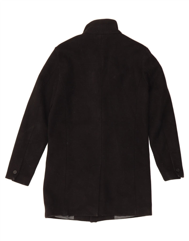 JACK & JONES Mens Long Sleeve Overcoat UK 36 Small Black Classic Vintage Jack & Jones and Second-Hand Jack & Jones from Messina Hembry 