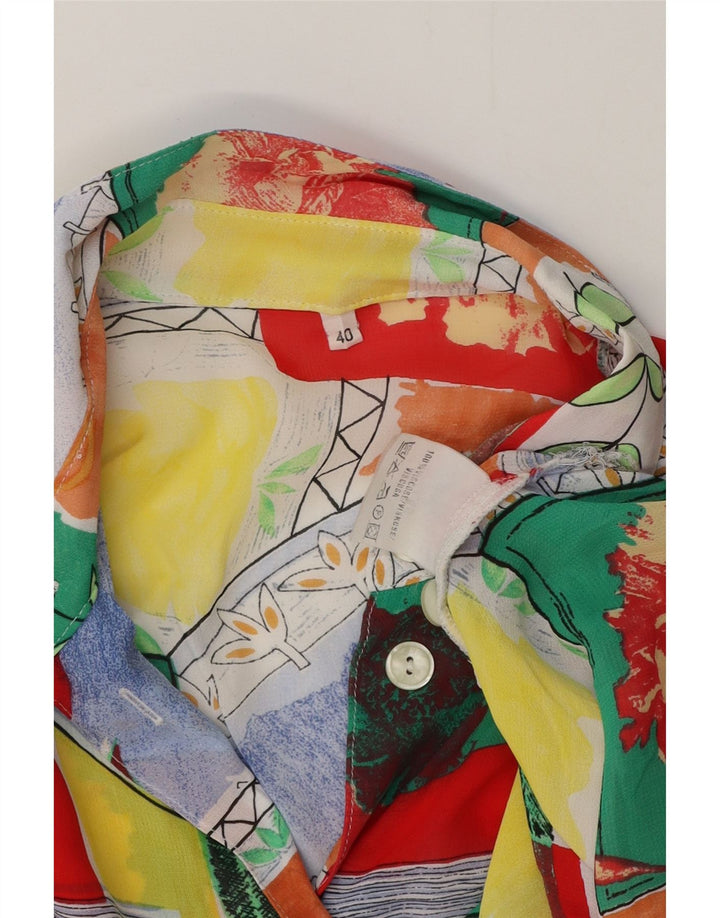 Vintage Womens Longline Shirt Blouse EU 40 Medium Multicoloured Viscose