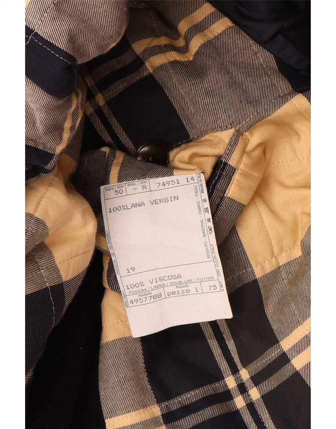 Ferre Mens Overcoat IT 50 Large Navy Blue Virgin Wool
