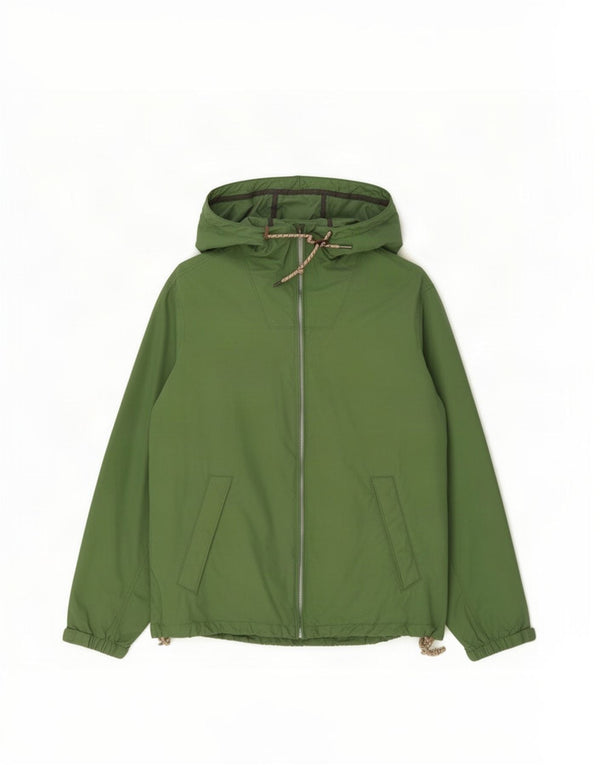 Fat Face Womens Hooded Oversized Rain Jacket UK 16 Large Green Cotton