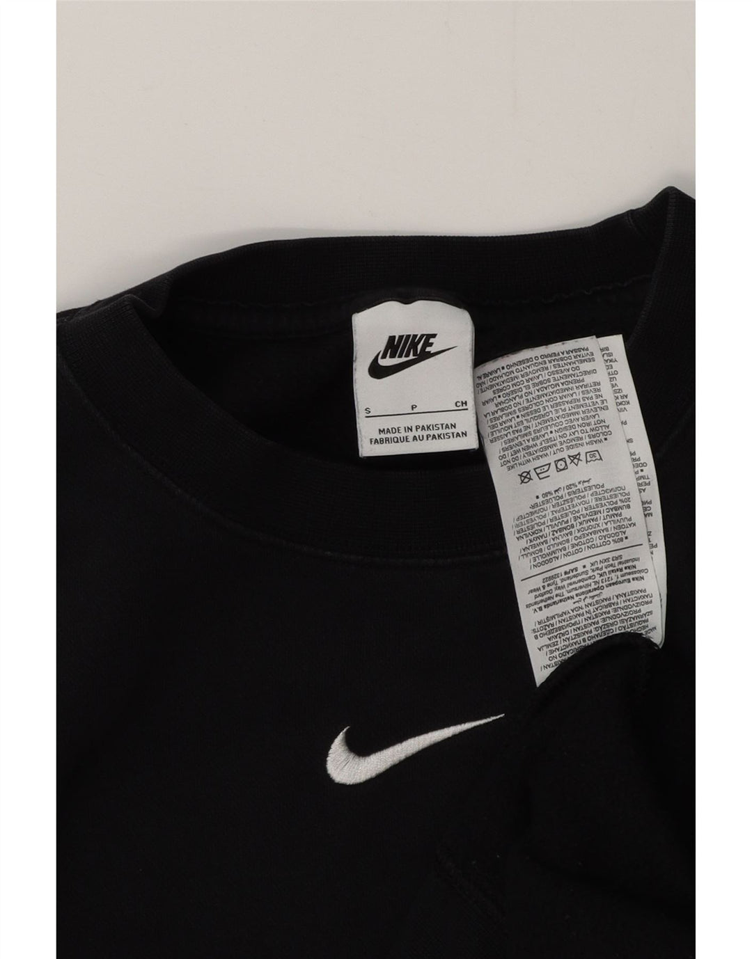 NIKE Mens Loose Fit Sweatshirt Jumper Small Black Cotton