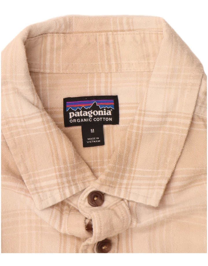 PATAGONIA Mens Flannel Shirt Medium Beige Check
