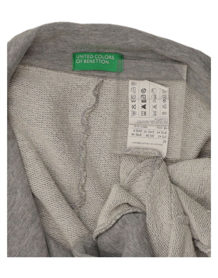BENETTON Womens 1 Button Blazer Jacket UK 10 Small Grey Cotton Vintage Benetton and Second-Hand Benetton from Messina Hembry 