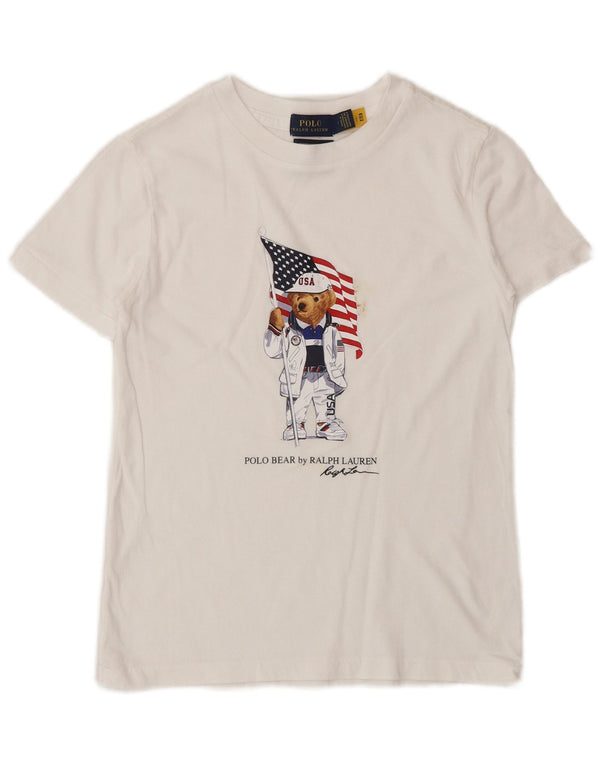 POLO RALPH LAUREN Boys Graphic T-Shirt Top 6-7 Years White