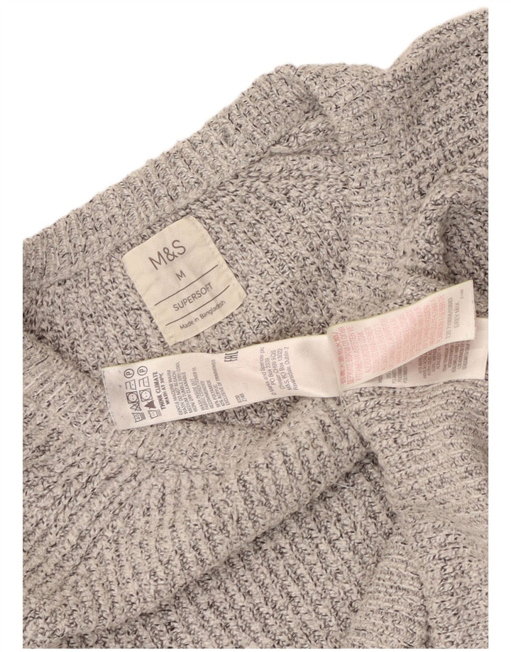 Marks & Spencer Mens Boat Neck Jumper Sweater Medium Grey Flecked Polyamide