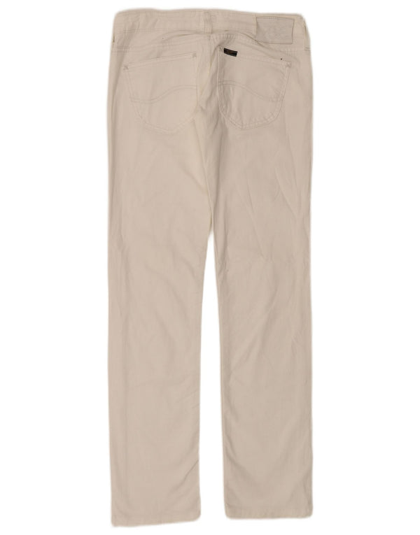 LEE Womens Straight Jeans W26 L33 White Cotton